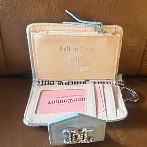 Juicy Couture Blue and Cream Card Holder